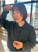 顔まわりレイヤーボブスタイル