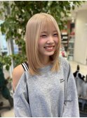 ブリーチカラー ブロンド レイヤーカット