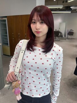 キオク(KIOX) チェリーレッドミディアムレイヤーハイトーン/ワンカラー/名古屋