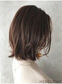 #イメチェン小顔似合わせ前髪なしミディアムレイヤー韓国ウルフ