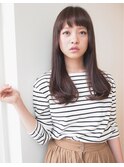 前髪短め×ワンレンロング