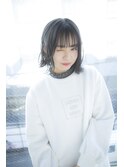 【salon de MiLK 原宿】切りっぱなしボブ×耳かけ外ハネ