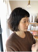 無造作パーマボブ
