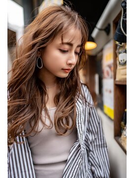 ハバナ 天神(HAVANA) 大人かわいいセミウェットウェーブ☆ブリーチなしオリーブカラー