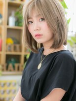 カバーヘア ブリス 上尾西口店(COVER HAIR bliss) ■ハイトーン切りっぱなしロングボブ105-13★上尾10代20代30代