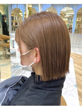 ロンドプランタン 恵比寿(Lond Printemps) 【水野】かわいいワンレンストレート外ハネボブ/ペールベージュ