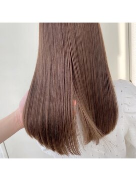 ジーナ 博多(Zina) 【Zina】艶カラー/エアストレート/マロンベージュ/20代30代40代