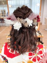 ネオリーブアイム 横浜西口店(Neolive aim)&nbsp;ハーフアップ 卒業式アレンジ ドライフラワー【横浜】