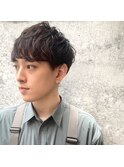 南堀江　mowen メンズ　ニュアンスパーマ　マッシュショート