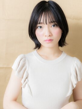 カバーヘア ブリス 戸田公園西口店(COVER HAIR bliss) 似合わせカット黒髪外ハネミニウルフボブ308W戸田公園20代30代