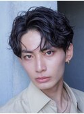 難波フェザーパーマフェザーショートセンターパート20代緩め色気