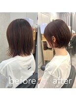 ヘアサロン ドットプラス 町田店(dot. plus)&nbsp;【中西里美】ショートボブヘア/暗めカラー/ピンクベージュ/町田