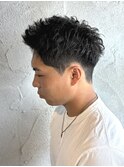メンズスパイキーショートツイストスパイラルパーマ群馬高崎眉毛