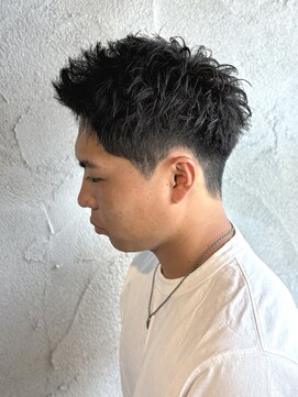 ニアウ 高崎店(Niau) メンズスパイキーショートツイストスパイラルパーマ群馬高崎眉毛