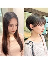 コール ネックス ザ サロン 表参道(COALL nex the salon)&nbsp;ココアベージュ前髪あり小顔愛され大人ガーリーショートボブ