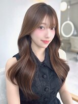ベル 新宿店(Vel) ハッシュカット/ダークブラウン/バタフライカットカーテンバング