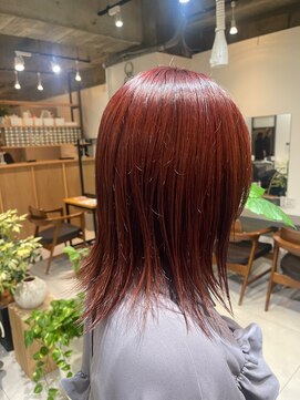 ニール(Neale.) 暗めカラーワインレッドブリーチなし11.4