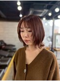 レイヤーボブ外ハネボブミルクティーグレージュ/高田馬場