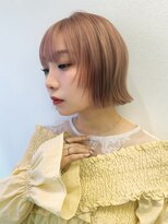 ゲーム 梅田(GAME)&nbsp;切りっぱなしボブ/ピンクベージュ/ダブルカラー/レイヤーボブ