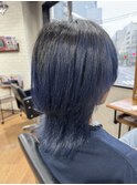 ブルーシルバーアッシュブルージュ透明感グラデーションカラー