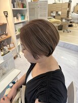 ロペ(ROPE)&nbsp;大人女性のミルクティーハイライト×ショート　（横須賀中央）