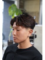ヴェルゴ 高松店(vellgo)&nbsp;ラウンドマッシュ流しバング波巻きパーマフェード