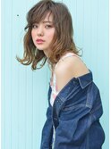 グラデーションベージュ　×　脱力系ウェーブ＃CLOCKLESS伊勢崎