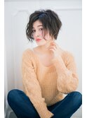 ゆるふわショート×アッシュグレージュ×パーマ/30代/40代/50代