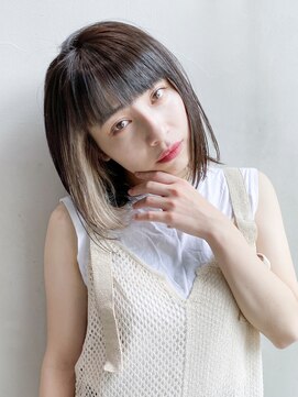 アイティー バイ アルバム 中野店(IT by ALBUM) ナチュラルスタイル_オリーブカラーハイライトカラー_37670