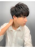 スマートマッシュピンパーマツーブロックショートサマーカット