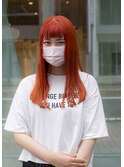 オレンジとロングヘアー