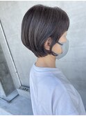 ショート×白髪ぼかし×シルバーグレイカラー