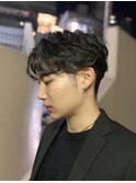 韓国マッシュパーマニュアンスパーマセンターパートツーブロック