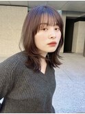 レイヤーカット　ハッシュカット　ダークブラウン