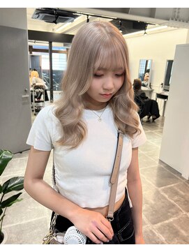 ペレ 栄店(PELE) デザインカラー/レイヤーカット/ウェットヘア/オリーブベージュ