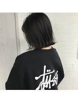 マルフェ 天王寺(marfe) 外はねボブシアーブラック 透明感カラー髪質改善