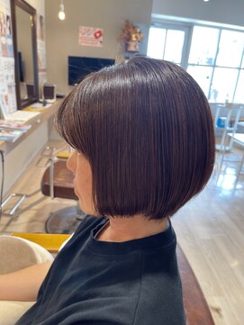 ハピエル ヘアークルー(HAPPYEL hair crew) 20代30代大人可愛い小顔ショートボブ前下がりショート暗色