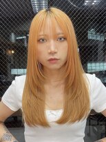サニー 渋谷(SUNNY)&nbsp;n3アプリコットオレンジ、ホワイトブロンド、ロングレイヤー