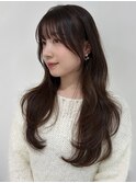 大人可愛いモテ髪ロングレイヤーカット秋冬トレンドカラー