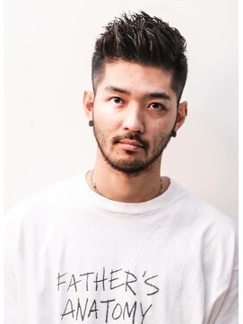 メリケンバーバーショップ コウベ(MERICAN BARBERSHOP KOBE) 無造作刈り上げスパイキーアップバングショートにイメチェン@1