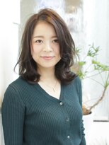 エムスラッシュ センター南(M.SLASH)&nbsp;【M.SLASH】アシンメトリーナチュラルカラーくせ毛風ミディa