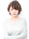 アシメショートエアリーショートグレージュナチュラルボブ