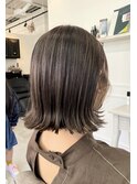 20代30代透明感ナチュラル暗髪黒髪大人可愛い外ハネボブ