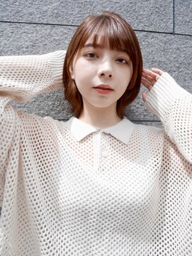 シュシュ(shushu) 耳掛け外ハネボブ/オリーブベージュ【有海一生】/髪質改善