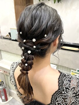 ガーデン ムサシコスギ(GARDEN MUSASHIKOSUGI) 結婚式ヘアセット/編みおろし/シアーカラー/韓国風