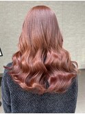 髪質改善カラー　ピンクベージュ