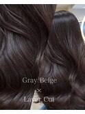 艶髪レイヤーカット韓国ヘアーグレージュ髪質改善トリートメント