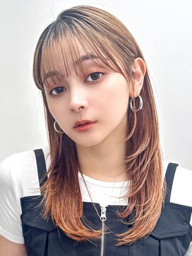 ラフィス ヘアーピュール 梅田茶屋町店(La fith hair pur) 【La fith】レイヤーカット×シースルーバング×ライトベージュ