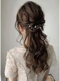 ハーフアップ　ヘアアレンジ　二次会セット　結婚式セット