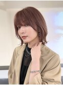 ピンクブラウンメルティカラー/レイヤー似合わせカット/表参道